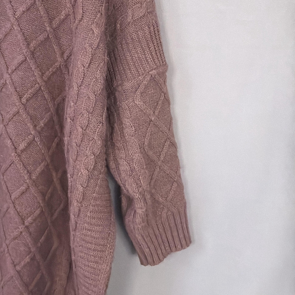 Mer Sea Sweater One Size Lisbon Traveler Purple Lattice Knit Boxy Coastal - Picture 7 of 9